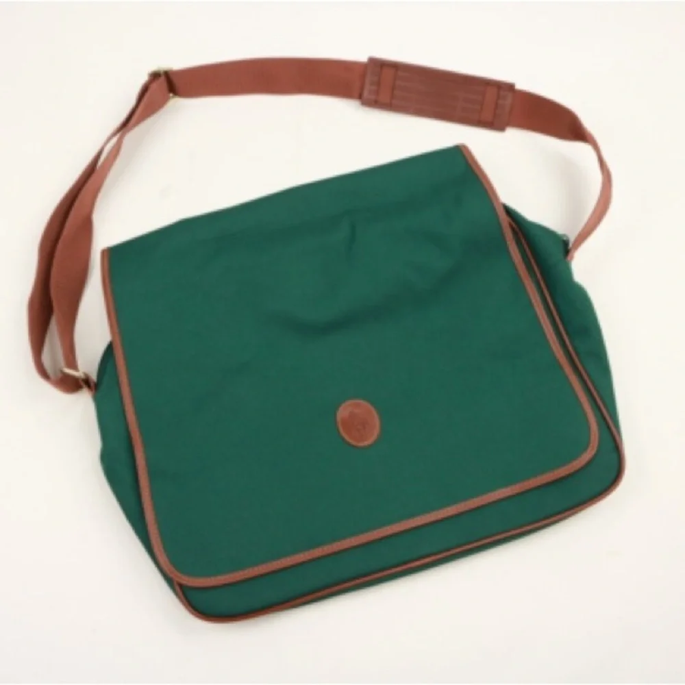 Vintage Polo Ralph Lauren Messenger Bag with Leather Trim